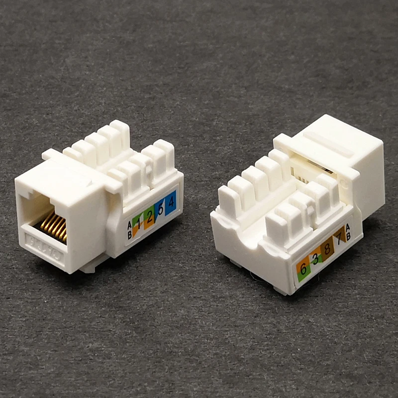 5Pcs CAT6 RJ45 110 Punch Down Keystone Computer Module Network Ethernet Jack