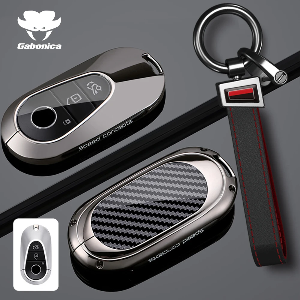 New Car Key Case Remote Cover Shell Bag Holder Fob For Mercedes Benz A B C E S Class S400L CLA CLS GLC GLE GLS EQE EQS S350 S400