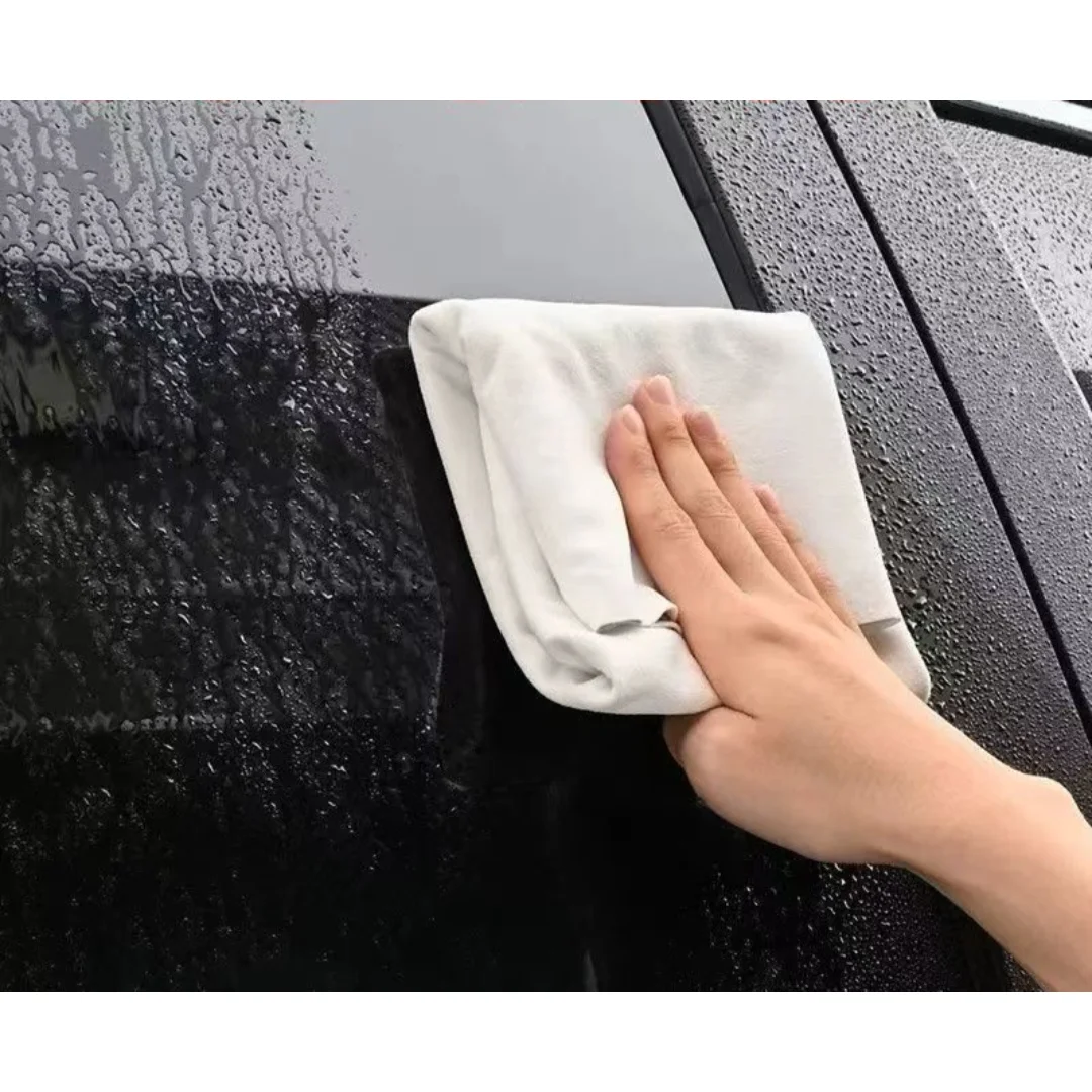 40X70cm Free Shape Cleaning Genuine Leather Cloth Car Auto Home Care Motorcycle Natural Drying Chamois Approx Water Absorption