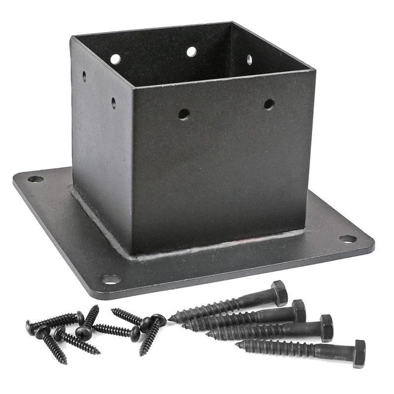 A73P-4X4 Inch (Actual:3.5X3.5Inch) Post Stainless Steel Flange Anchor Base With Screws For Deck Railing (1 Pack)