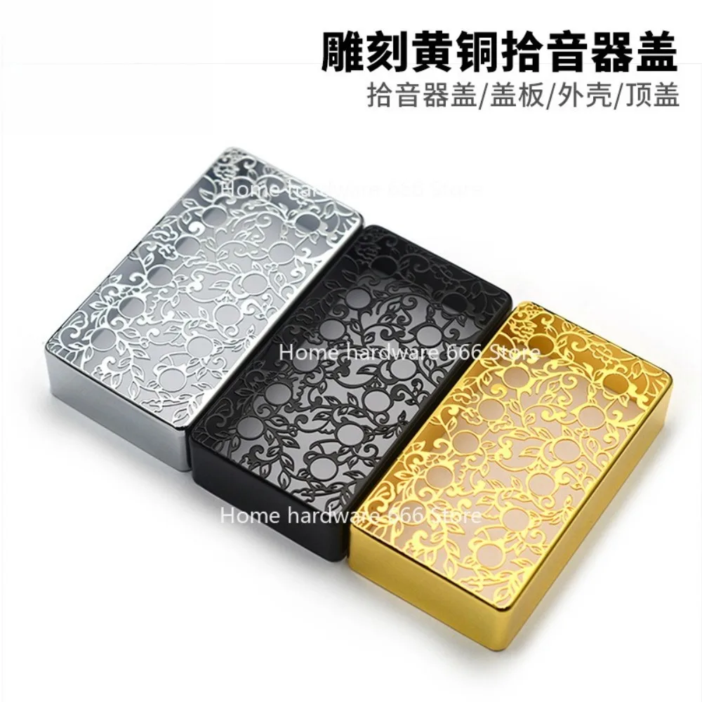 

Латунная крышка звукоснимателя с двойной катушкой и гравировкой 16,5 мм/верхняя крышка/оболочка/верхняя пластина 70x39 мм