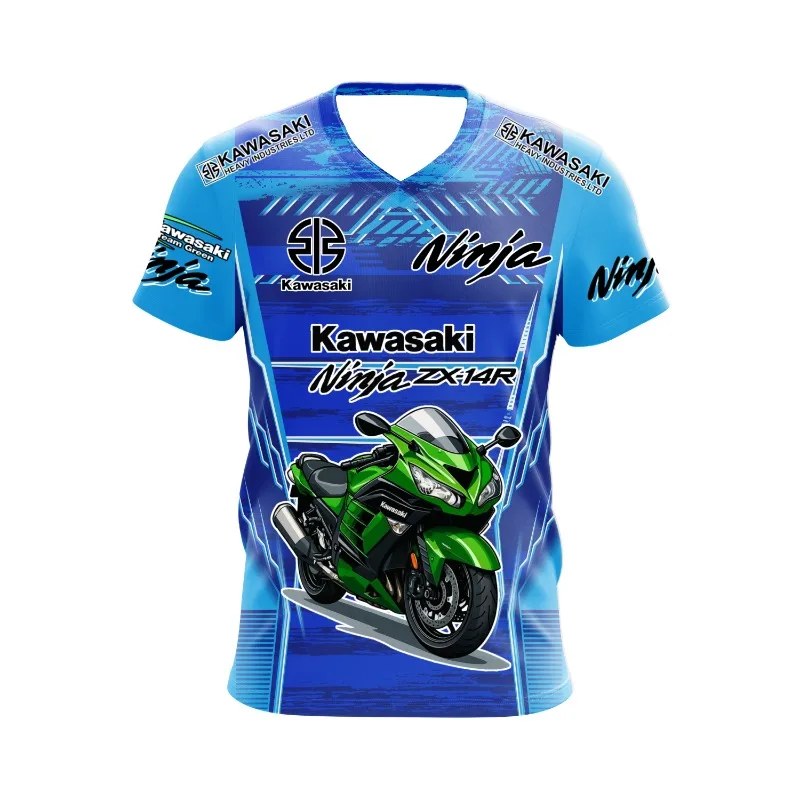 2025 كاواساكي دراجة نارية شعار Z الرجال الصيف التجفيف السريع امتصاص العرق تي شيرت ، النشاط في الهواء الطلق تي شيرت ، الشارع عادية