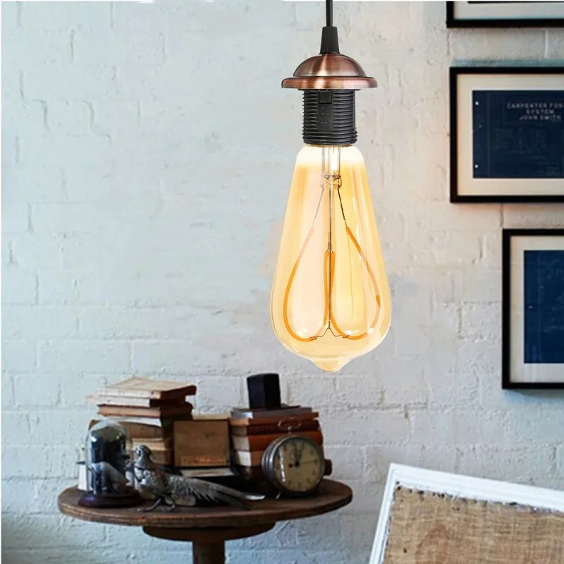 INDA-Lampe Suspendue Vintage à Vis, avec Base à Douille, Éclairage de Loft Industriel