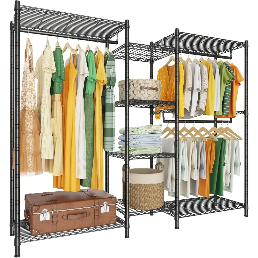 

Heavy Duty Clothes Rack for Hanging Clothes, Portable Garment Rack Compact Size Closet Organizer