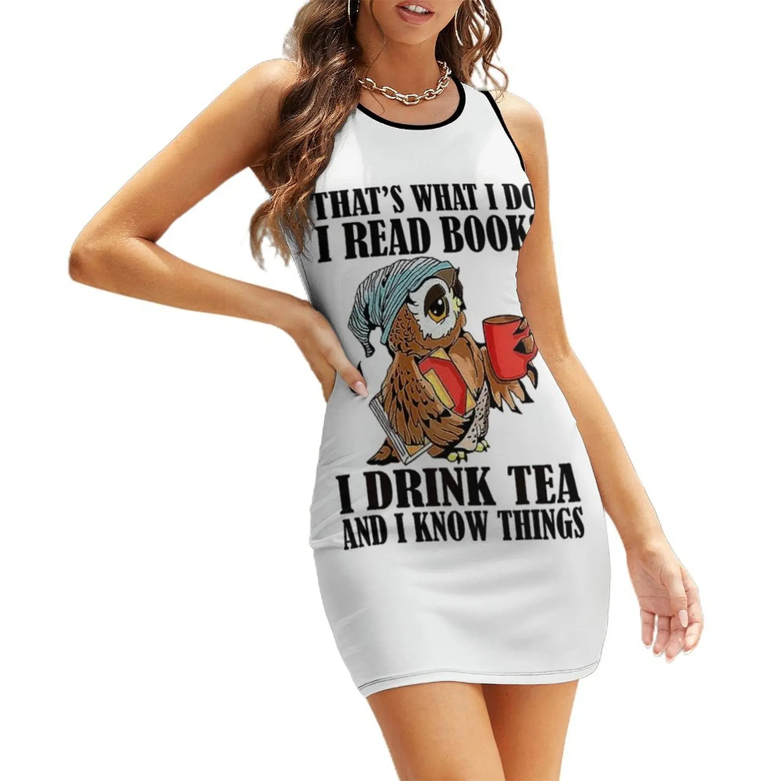 

That's what I do I read books I drink tea and know things Sleeveless Sundress Beachwear elegant party dress for women 2025