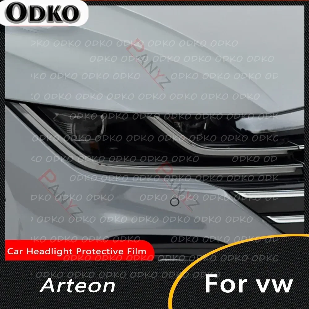 

Car Headlight Tint Smoked Black Protective Film TPU Stickers TPU Anti-scratch For Volkswagen VW CC Arteon 2018-2021