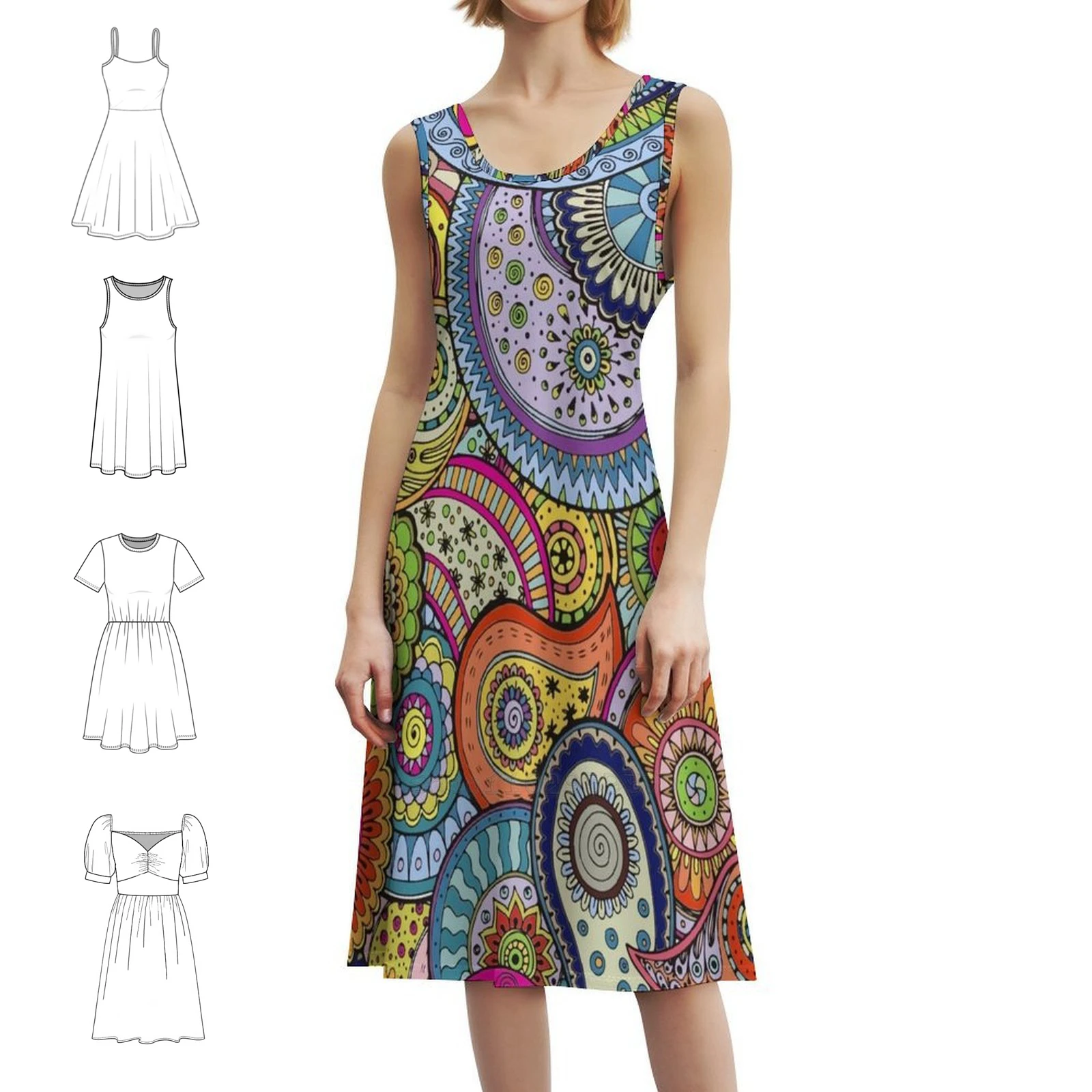 

Красочное шикарное платье в стиле бохо с узором пейсли, элегантное модное пляжное свадебное платье, бесшовные формы, геометрические женские платья с узором пейсли