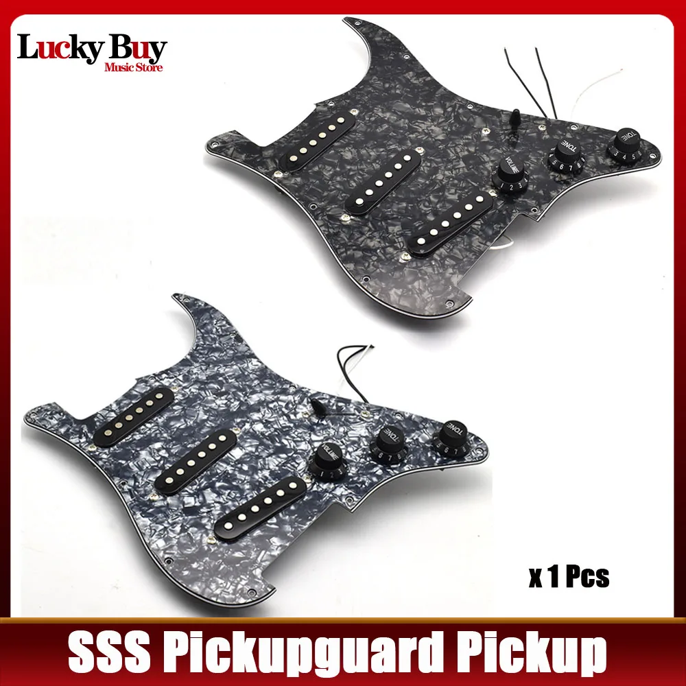 

NEW Loaded Prewired Guitar Pickguard Guard Plate Ivory 3Ply with SSS Ceramic Magnet Pickups Set for ST Electric Guitar Parts