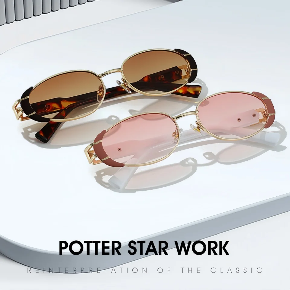 

Изысканные и модные овальные очки в металлической оправе для повседневного использования, чтения, нейтральные, для активного отдыха, шопинга, путешествий, солнцезащитные очки