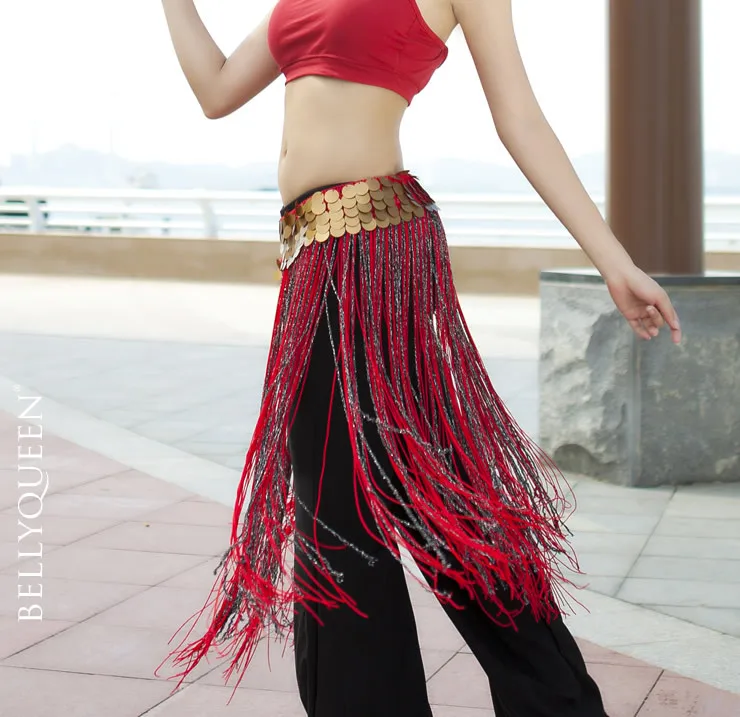 Wholesale dance skirt sexy tassel belly dance clothes women belly dance hip scarf girls dance chain