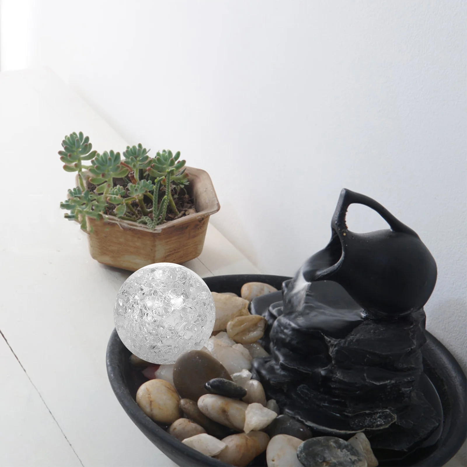 

1 Set Glass Ball Ornament Decorative Sphere Home Desktop Fountain Craft Clear Lightweight Living Room Office Fish Tank