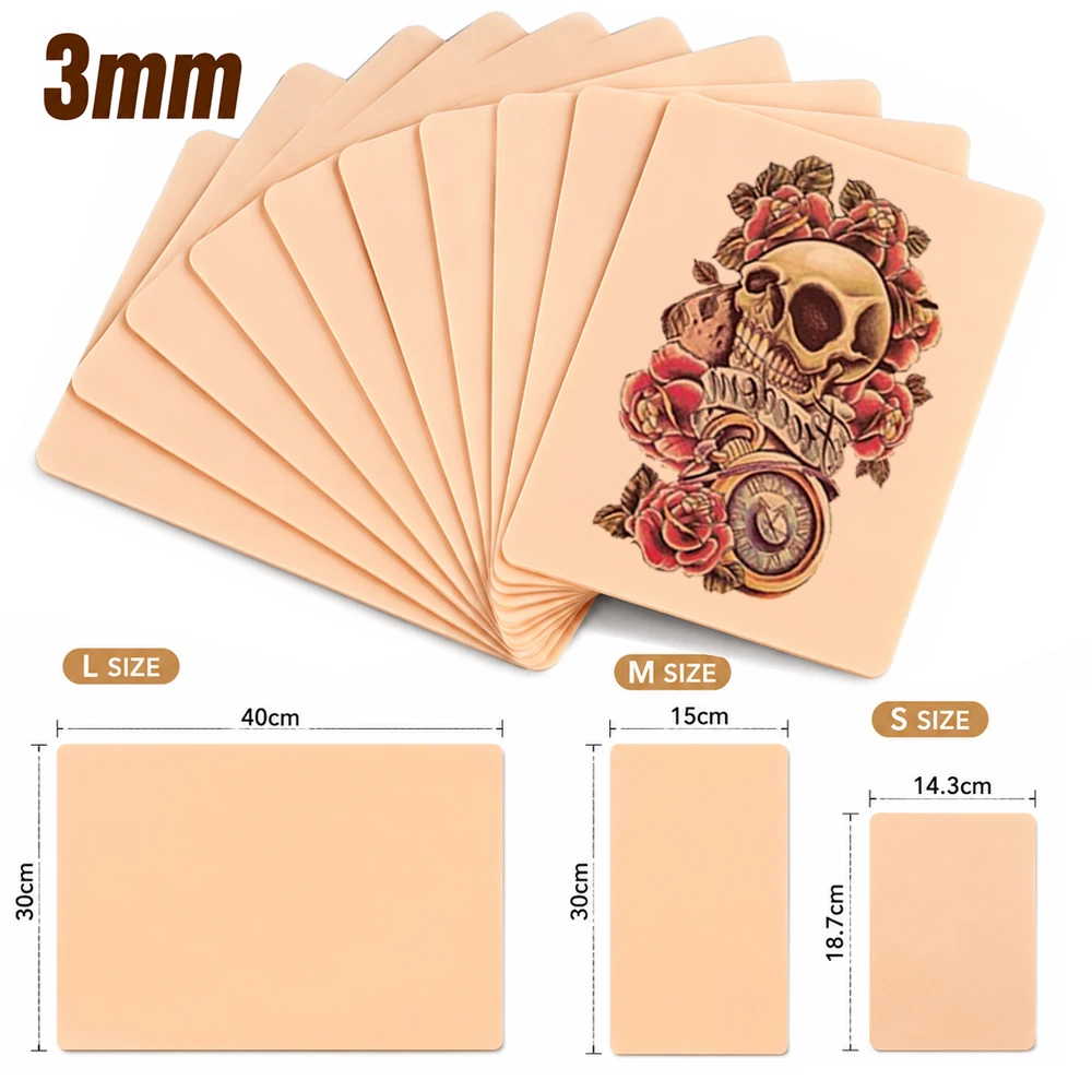 3MM Tattoo Practice Skin Big Size Tattoo Fake Skin Blank Double Sides Synthetic Leather for Permanent Makeup Exercise Tool