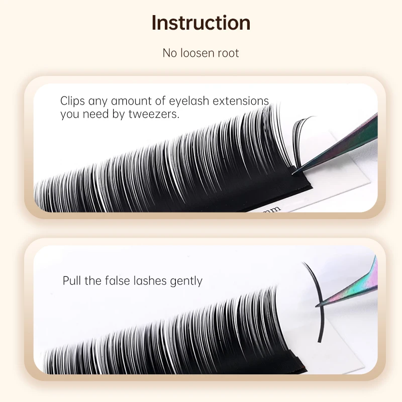 Yelix 천연 동백 속눈썹 연장 LB LU LC L 컬 간편한 팬 속눈썹 연장 러시안 볼륨 미리 만들어진 거짓 속눈썹