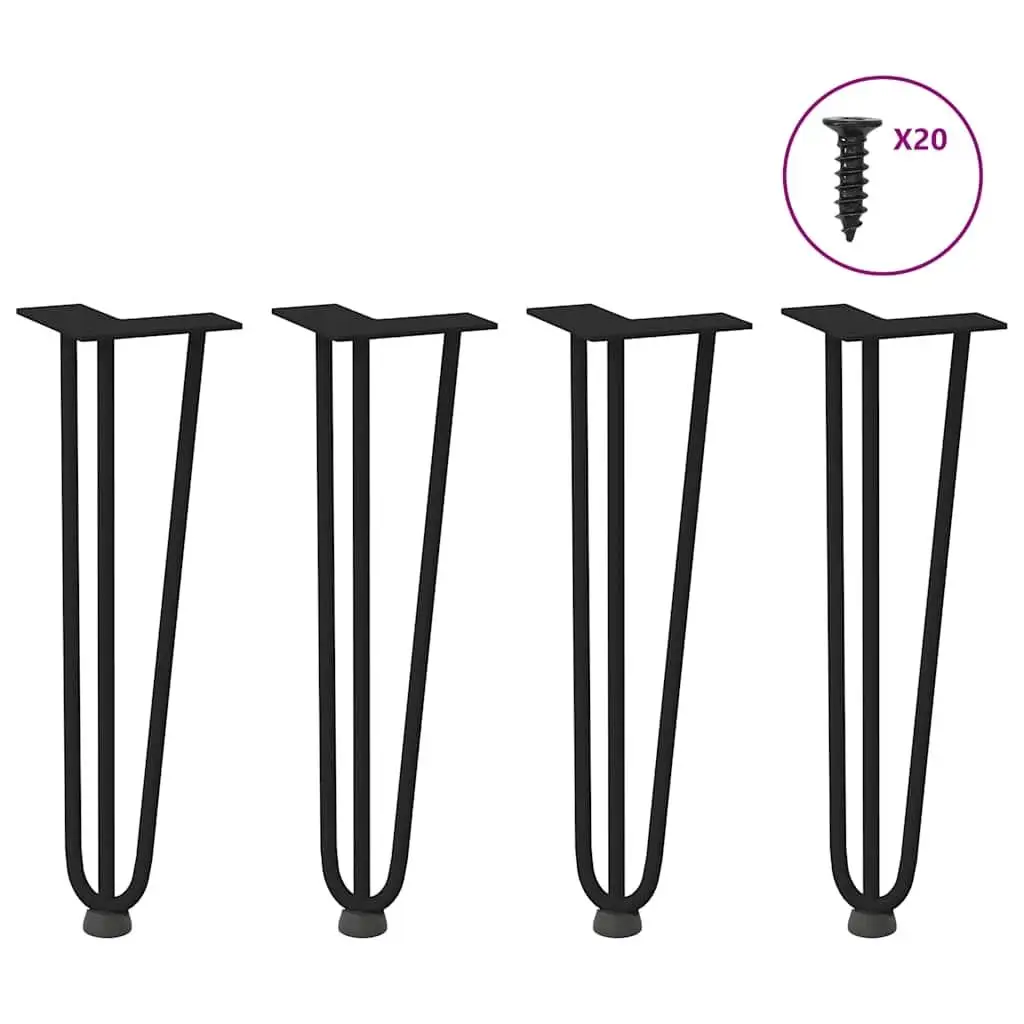 

Adjustable Solid Steel Black Hairpin Table Leg 16.5 Inch Tall Durable Support Feet