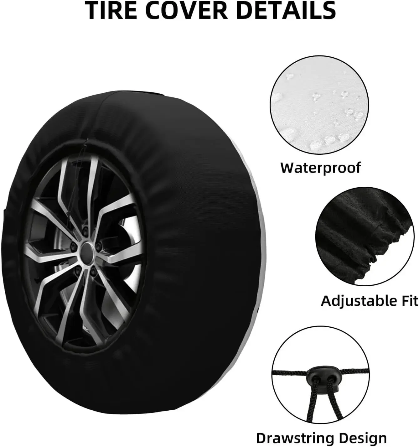 Bright Pentagram Spare Tire Cover Wheel Protectors Water Dustproof Universal Fit for RV SUV Truck Camper Travel Camping