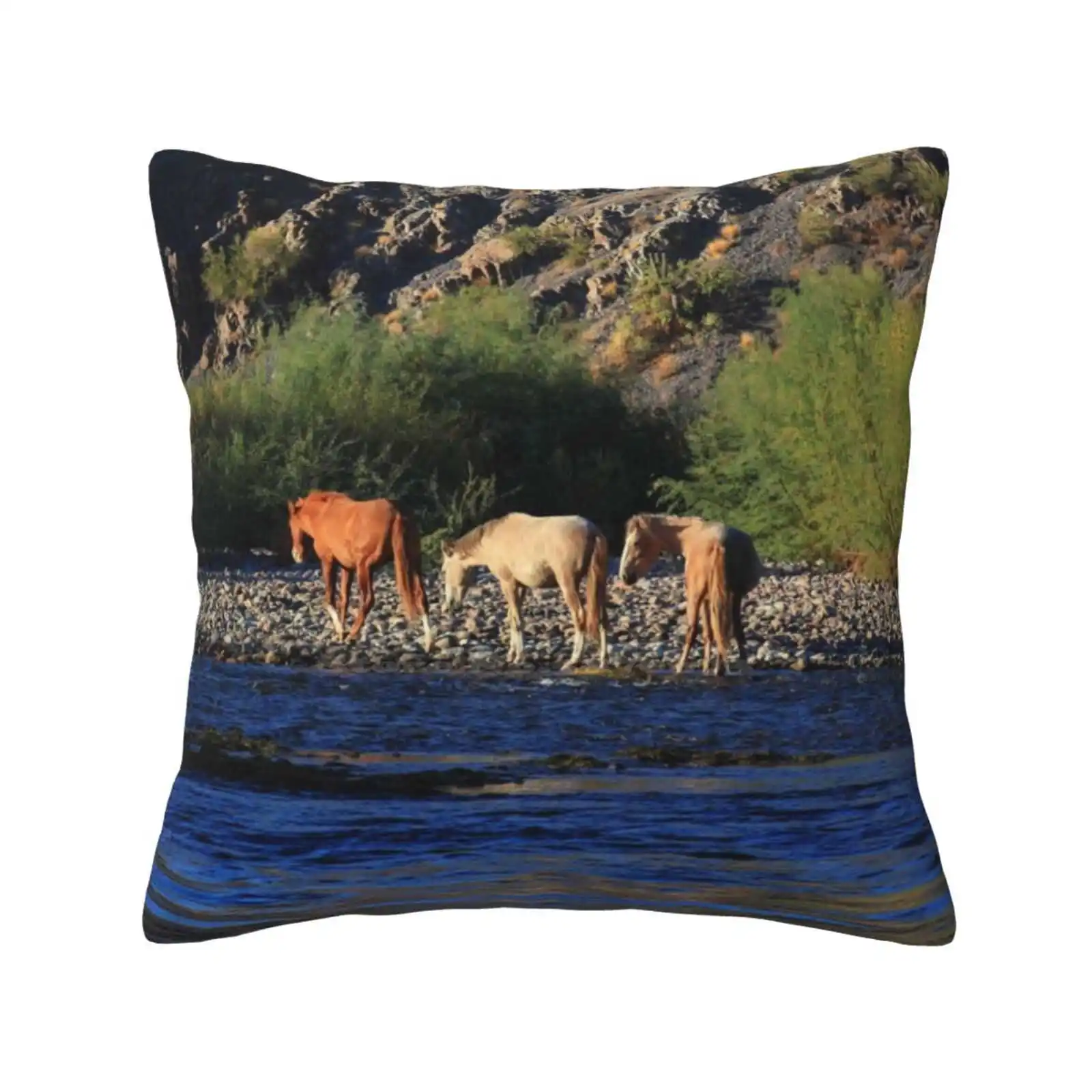 Wild Horses Of Arizona Home Sofa Car Waist Throw Pillowcase Wild Horses Salt River Mesa Arizona Southwest