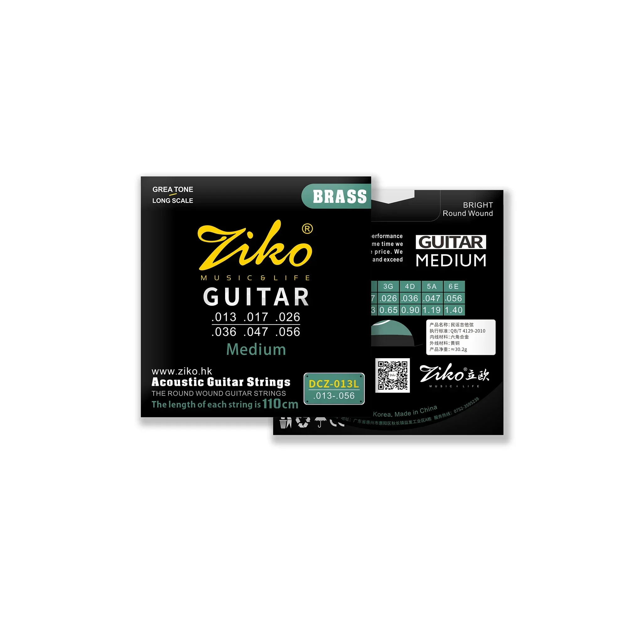 Cuerda de guitarra acústica ZIKO DCZ-013L, cuerda profesional de latón de alta calidad, accesorios para guitarra folclórica