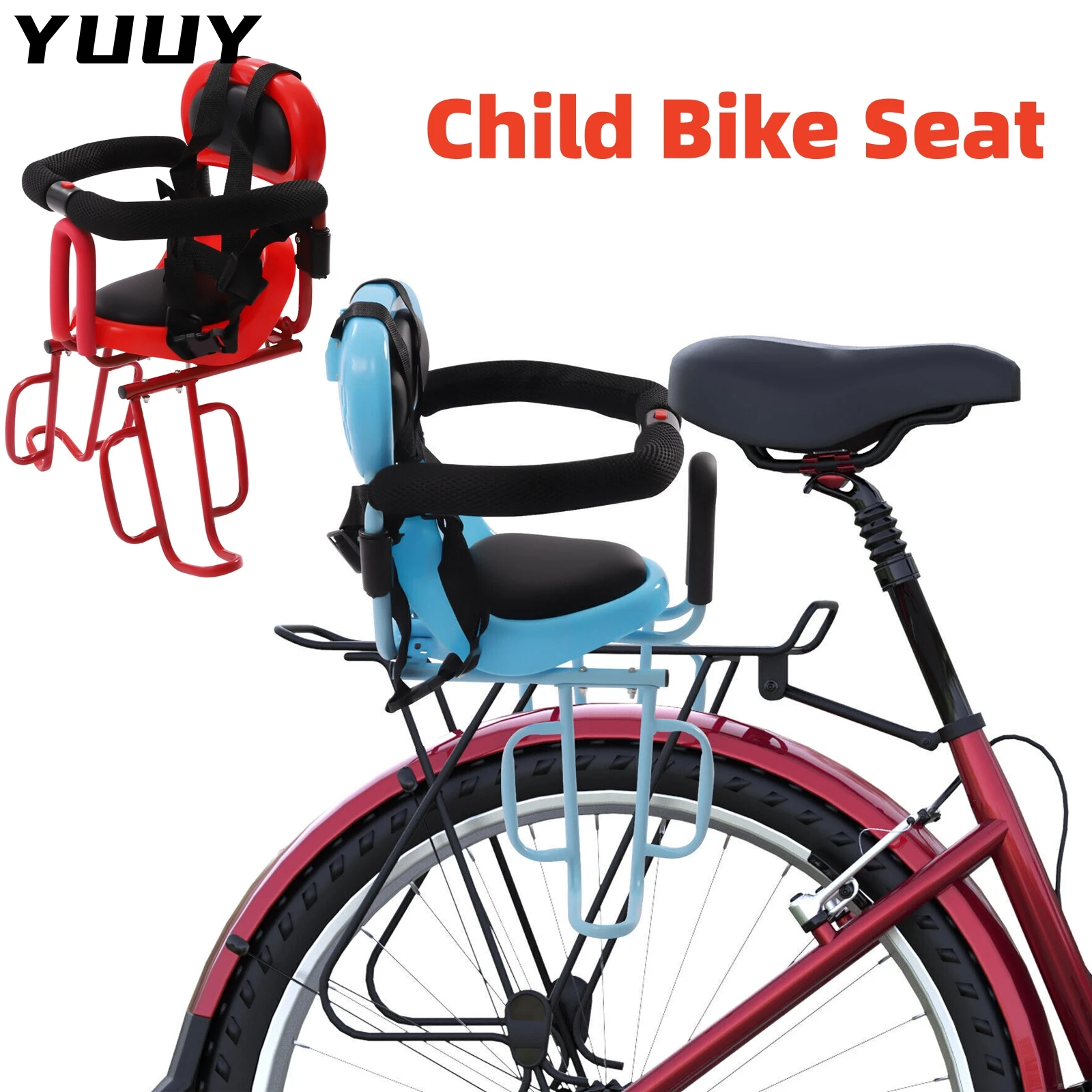 

Rear Mounted Bike Seat for Kids and Adults, Baby Bike Seat, Safe Mounted Carrier, Max.Load 55kg