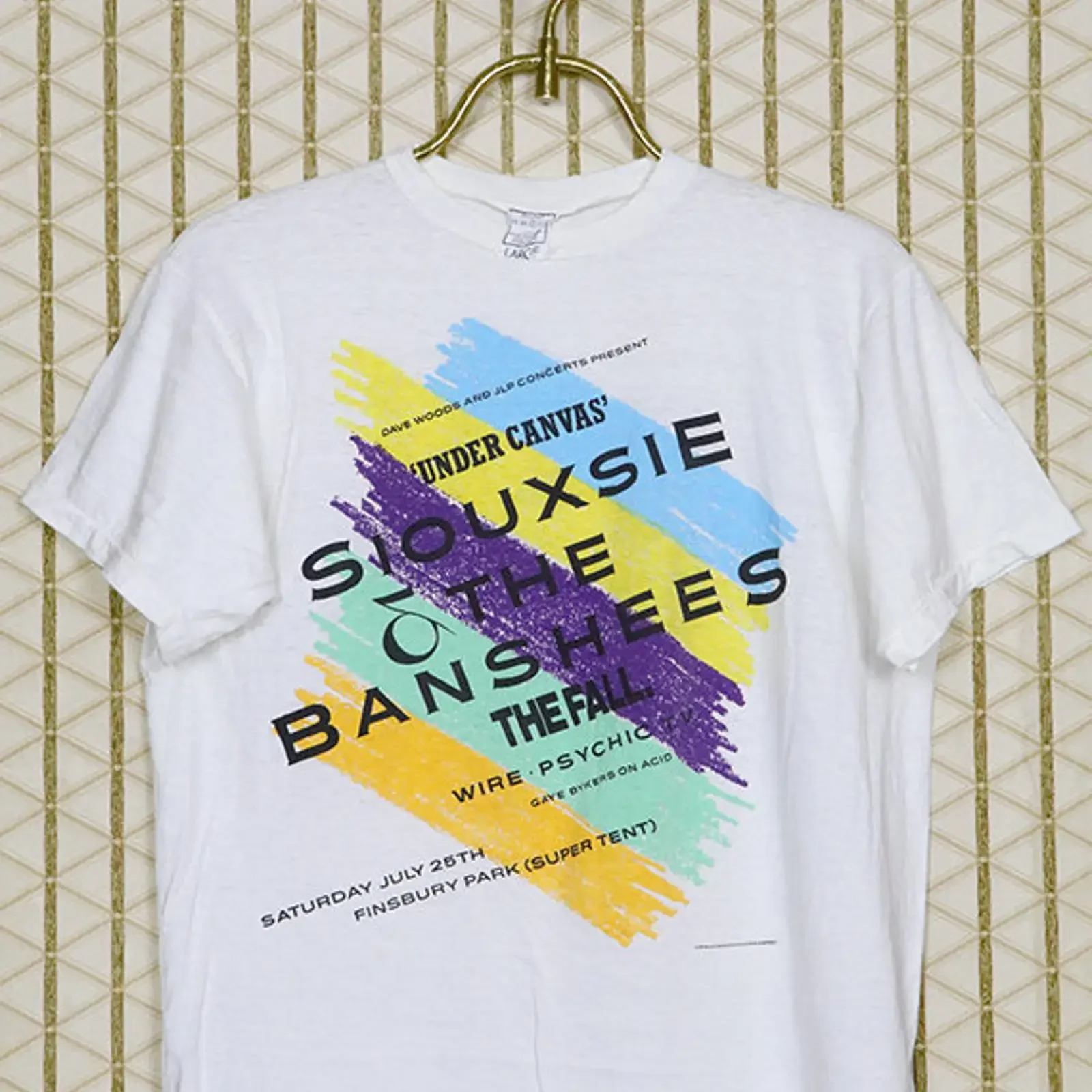 Vintage 1987 Siouxsie The Banshees Concert T Shirt 80s Goth Punk White Featuring Fall Psychic TV Wire vintage Washed Breathable