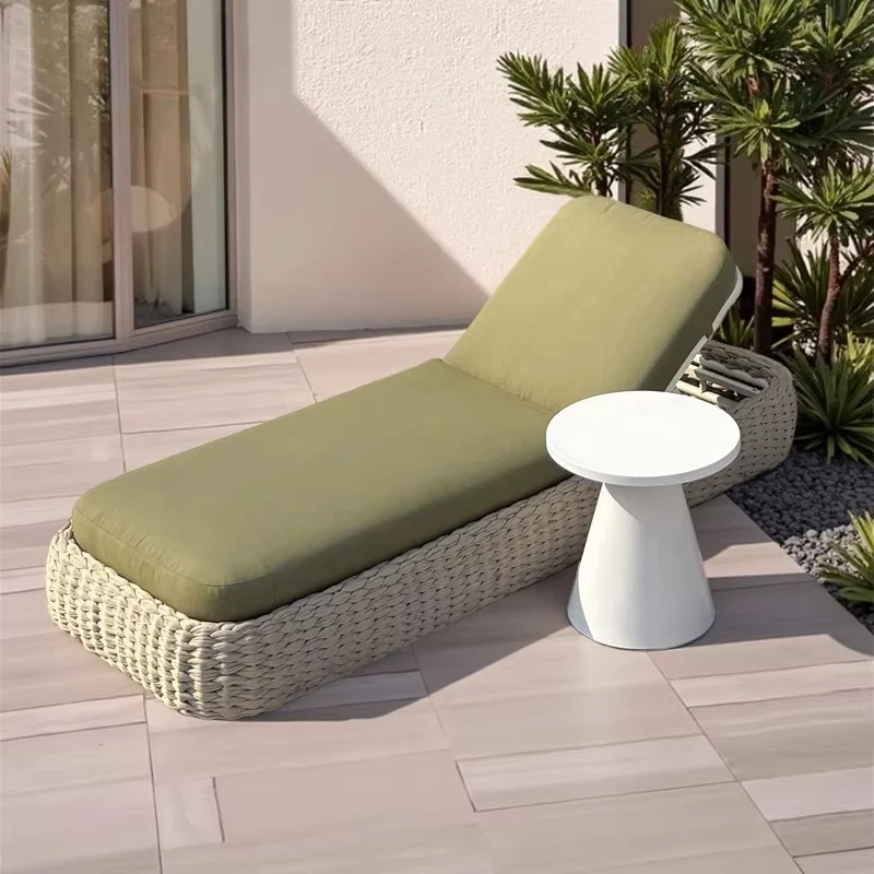 

Modern Leisure Outdoor Garden Furniture Aluminum Woven Rope Chaise Sun Lounge Chair for Beach Side Swimming Pool SunBed Loungers