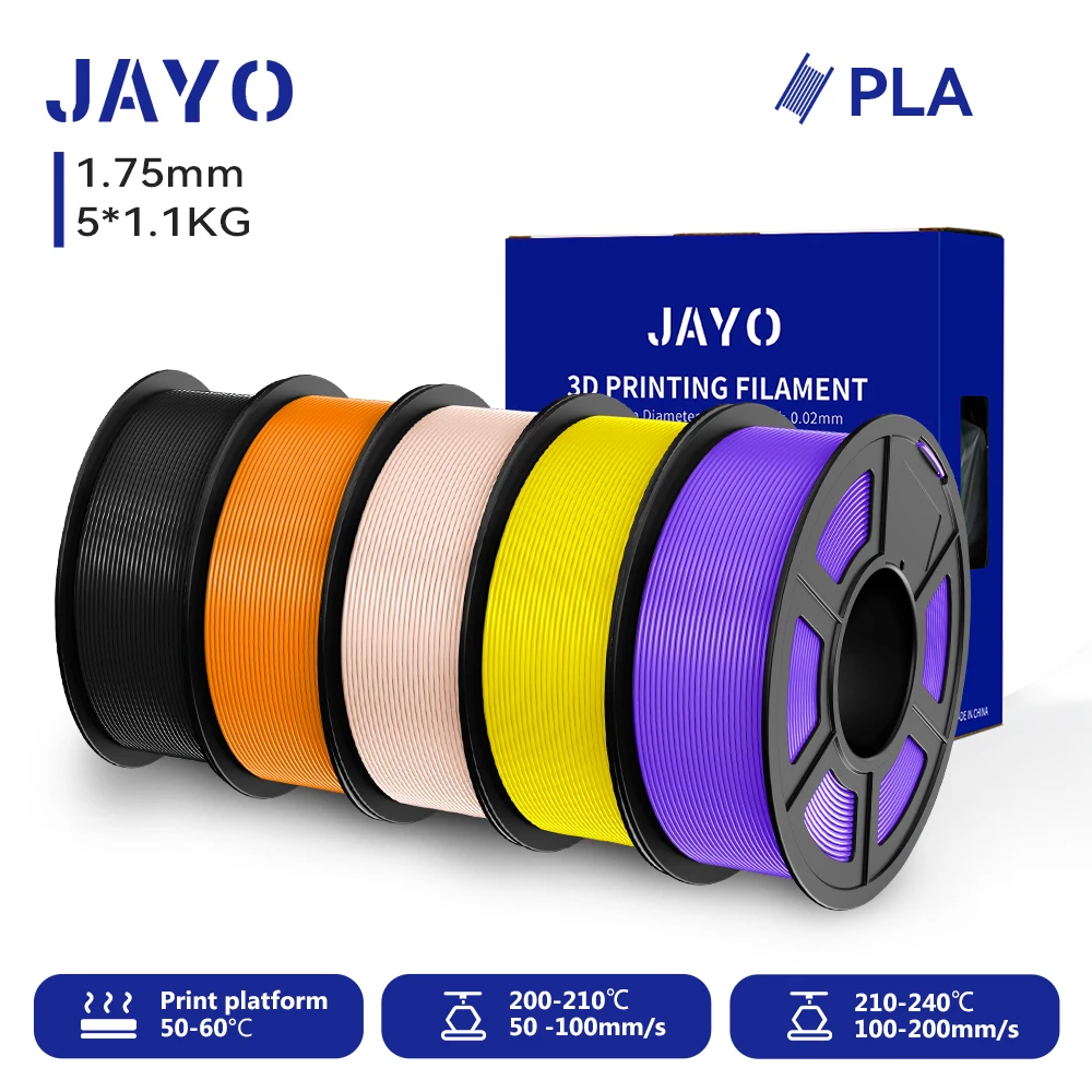 

JAYO PLA Filament 1.75mm +/-0.02mm PLA 3d Printer Filament 5.5KG For Bambu FDM 3D Printer Neatly Wound 3D Printing Materials