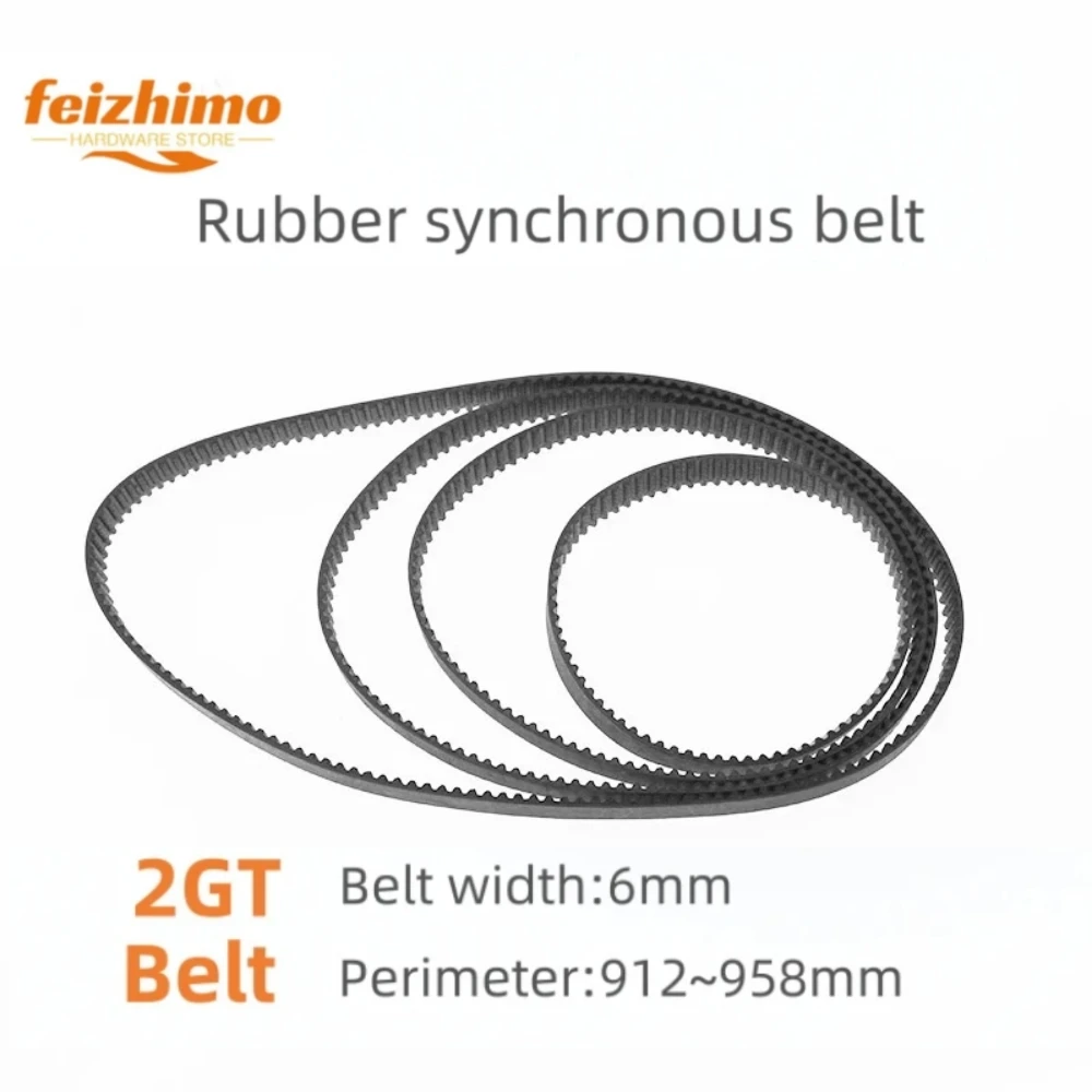 

2GT Belt GT2 Width 6mm Black Rubber Belt Synchronous Belt Circular Belt Circumference 912-958mm 3DPrinter Accessory Suitable For