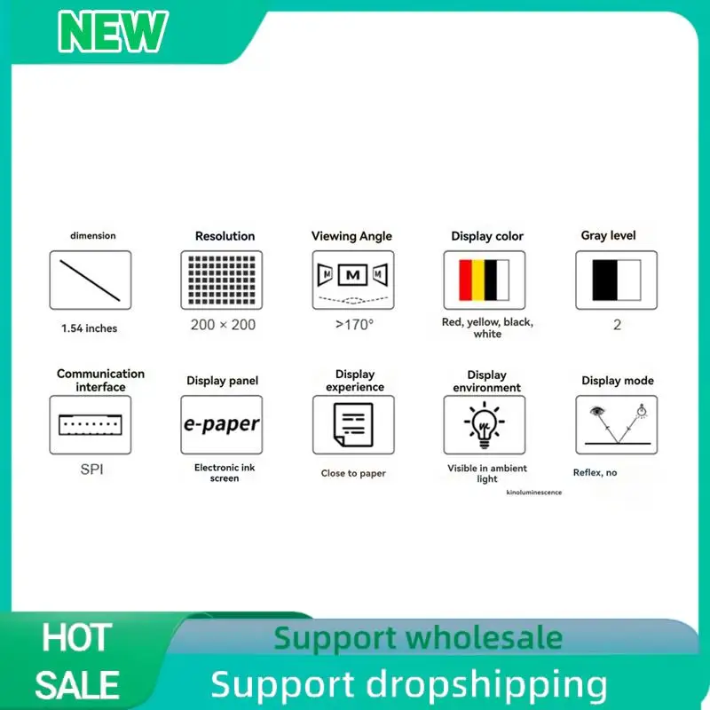 Solid For Raspberry Pi 1.54Inch E-Paper Screen E-Ink Display Module SPI Interface 200X200 Pixels For Jetson Nano/Arduino
