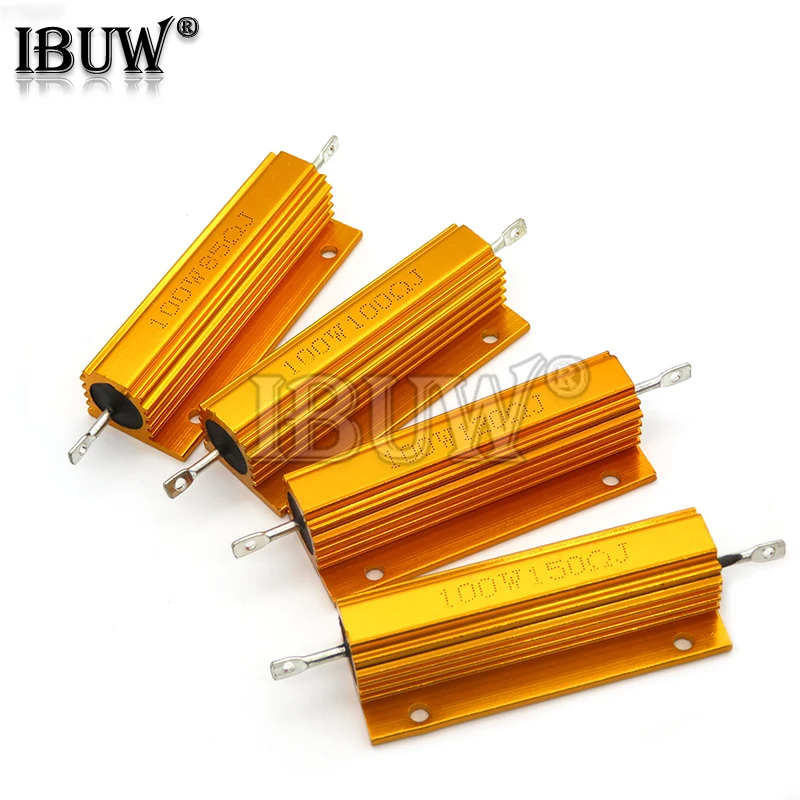 100W 0.01 ~ 100K Aluminum Power Metal Shell Case Wirewound Resistor 0.1 0.5 1 1.5 2 6 8 10 20 100 150 200 300 1K 10K ohm RX24