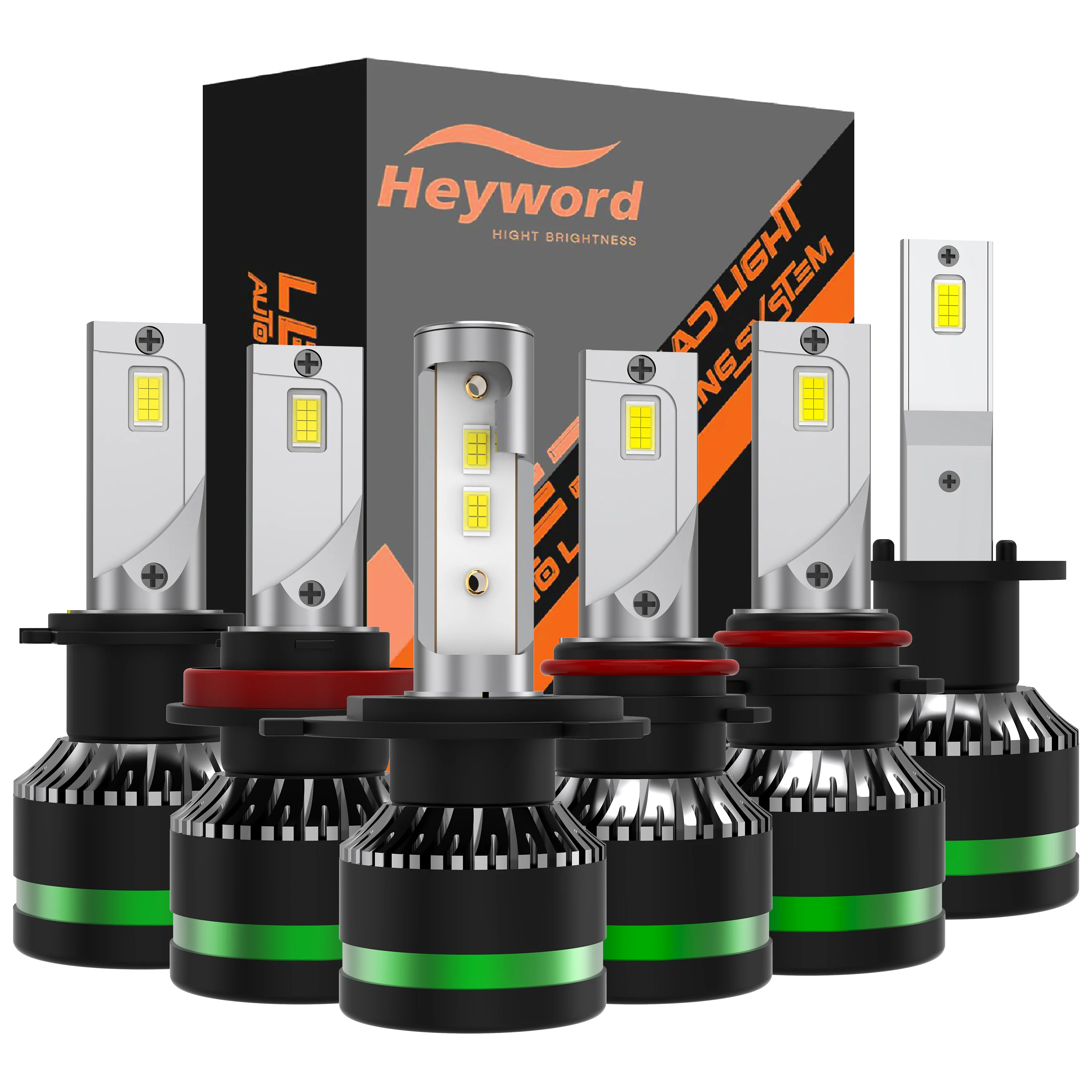 2pcs H4 H7 H11 9005 9006 LED headlight bulbs,390W 129000LM 6000K single copper tube ultra bright car LED headlights