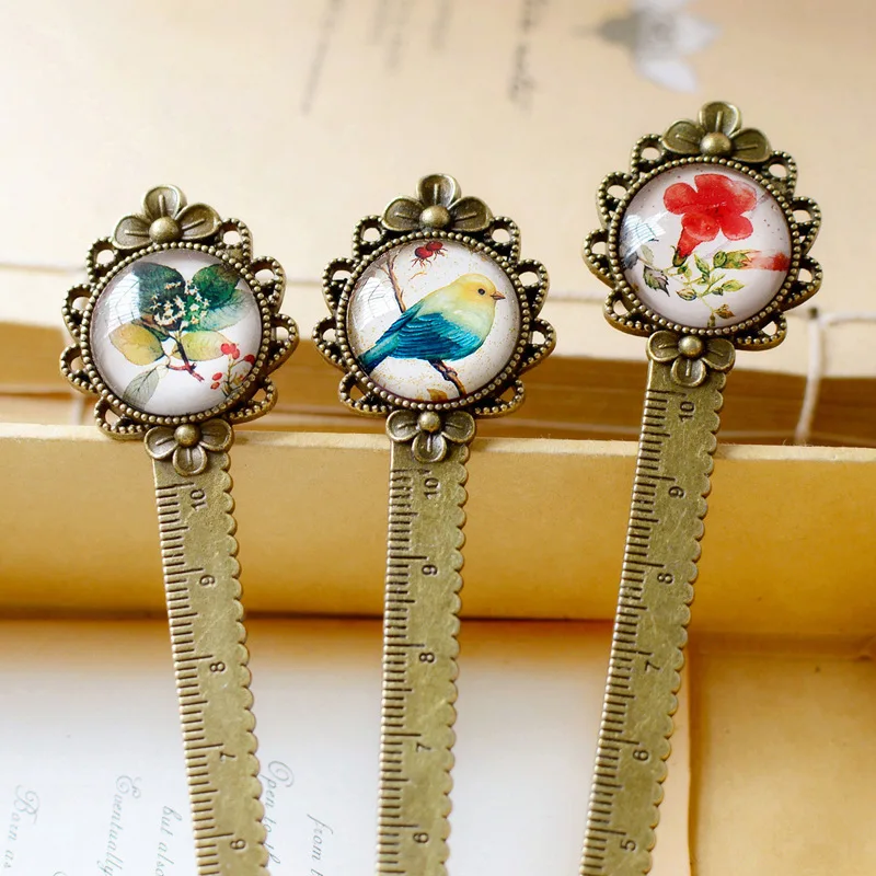 

1Pcs Creative Retro Flowers Metal Birds Bookmark for Students Stationery School Student Gift Office Supplies