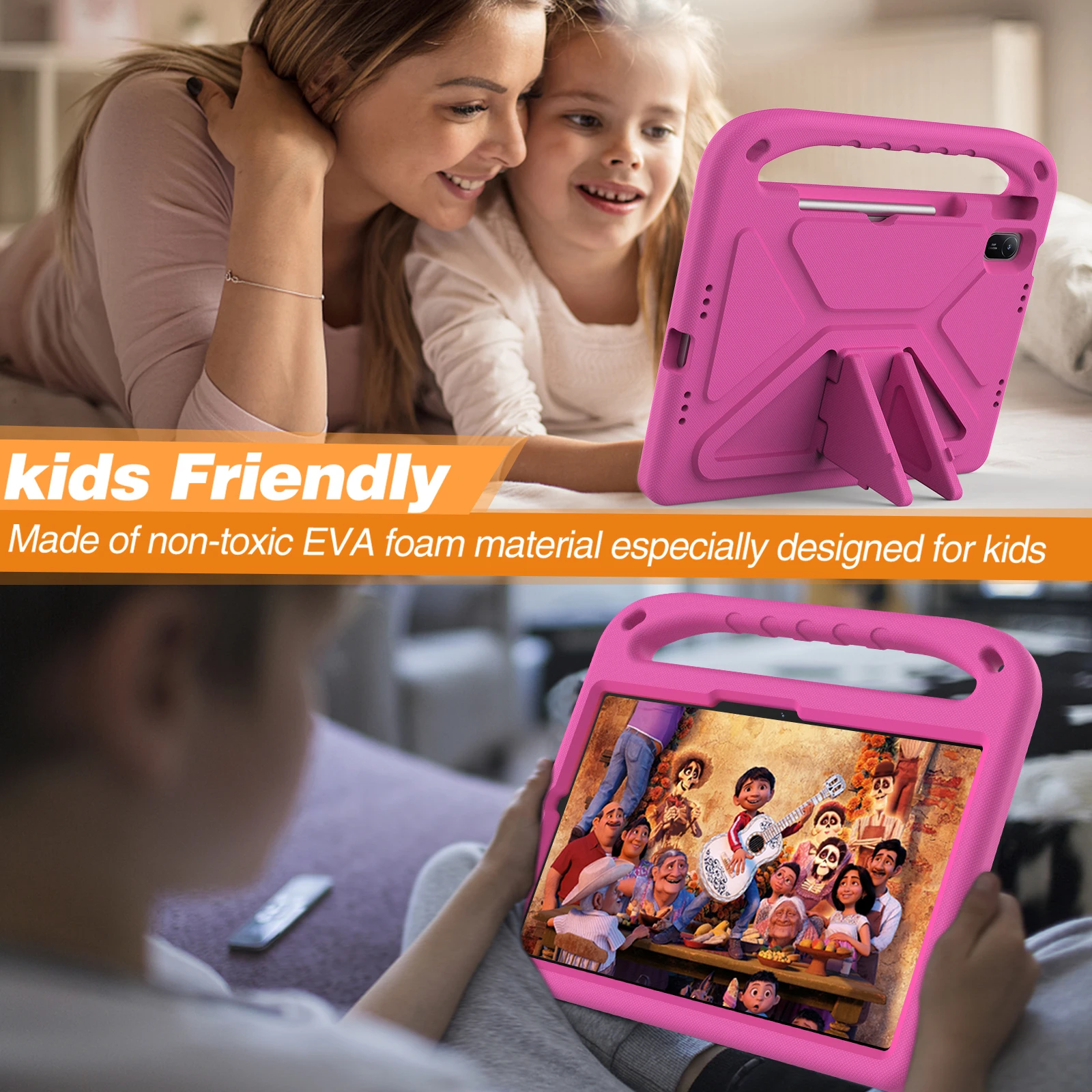 Built-in Kickstand EVA Case For Huawei MatePad SE 11 2024 2023 2021 Kids Friendly Cover Shockproof Protection With Hand Holder