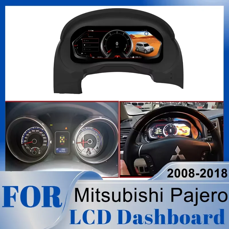 Car Tuning LCD Digital Dashboard Virtual Cockpit Speedometer Instrument Cluster For Mitsubishi Pajero 2008-2018