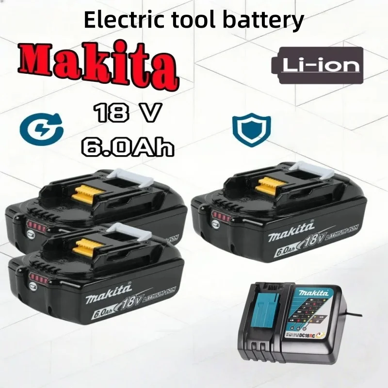 New Makita 18V LXT Battery, 6.0Ah Rechargeable Lithium Ion Power Tool Battery Replacing BL1830 BL1840 BL1850 BL1860B