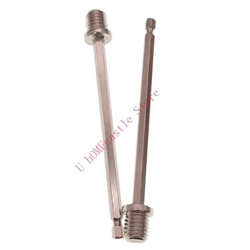 63HF M14 Threaded Power Tool Extension Hexagonal Shank Drill Adapter Easy Installation