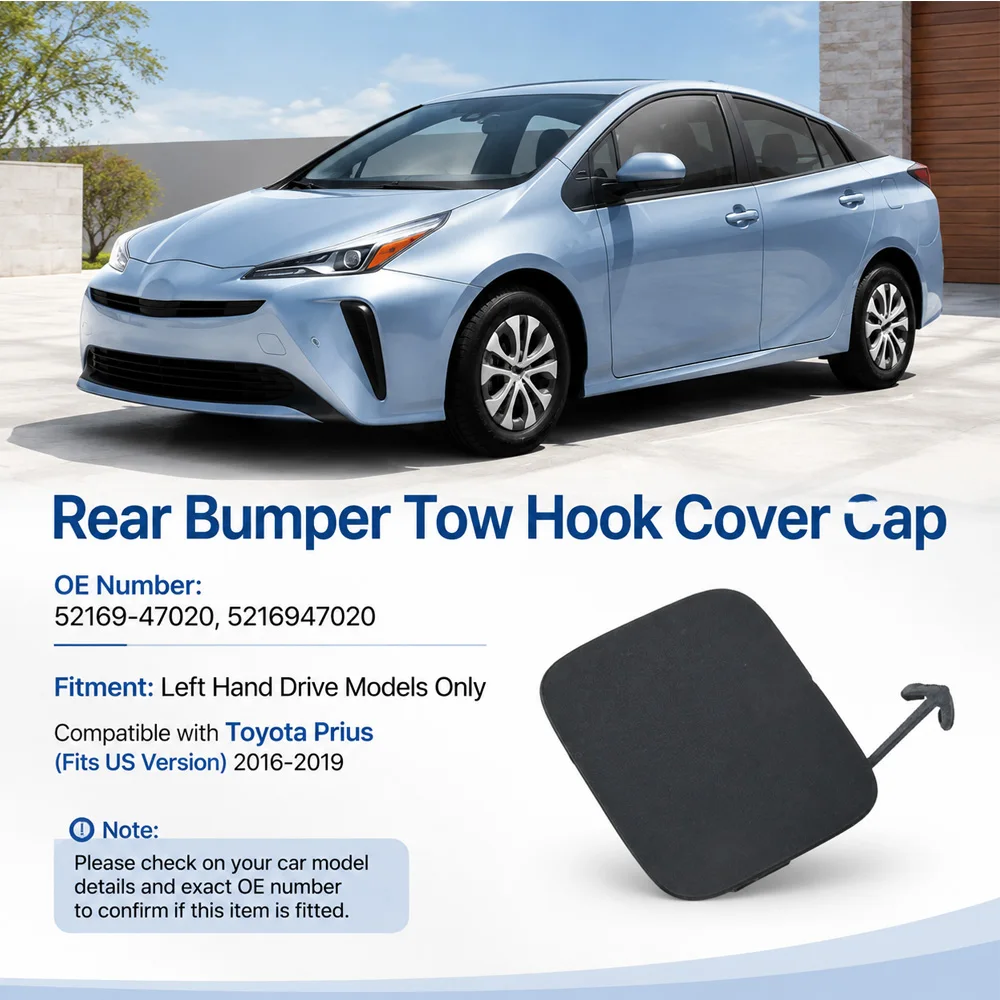 For Toyota Prius 2016 2017 2018 2019 US Version Car Rear Bumper Tow Hook Cover Cap  52169-47020, 5216947020