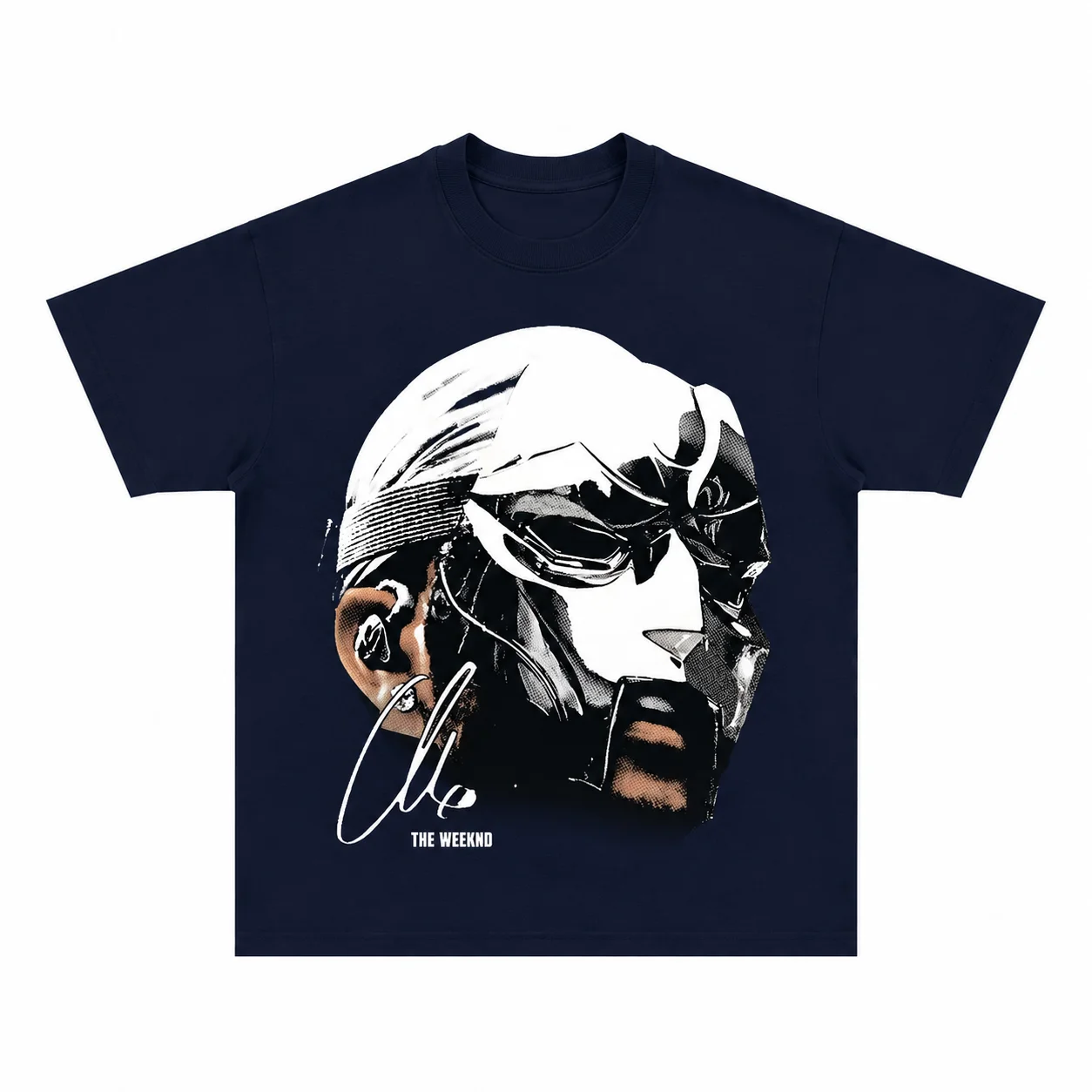 The Weeknd Masked Retro Music Star T-Shirt Men's Clothing Women's Vintage R&B Inspired Graphic Print Casual Cotton Tee Tops
