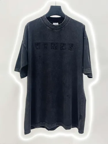 Versión superior VT Paris Logo bordado mujeres hombres camisetas camisetas de gran tamaño hombres Casual algodón Casual camiseta para prendas de vestir de verano