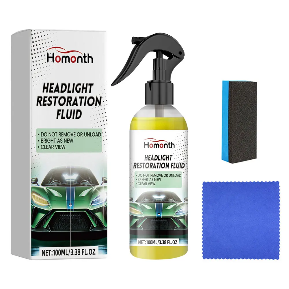 100ml Car Headlight Polishing Agent Scratch Remover with Sponge & Cloth Headlight Restoration Kit Headlight Cleaner Restorer Kit view 6