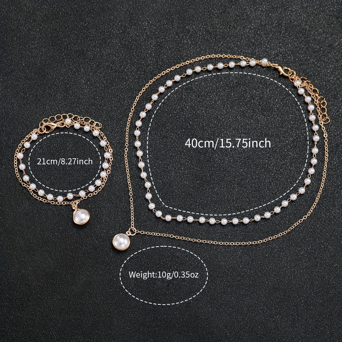 3 teile/satz Frauen lässig quadratischen Zeiger Quarzuhr analog pu Leder Armbanduhr & Kunst perlen Schmuck Set, Geschenk für Mama sie