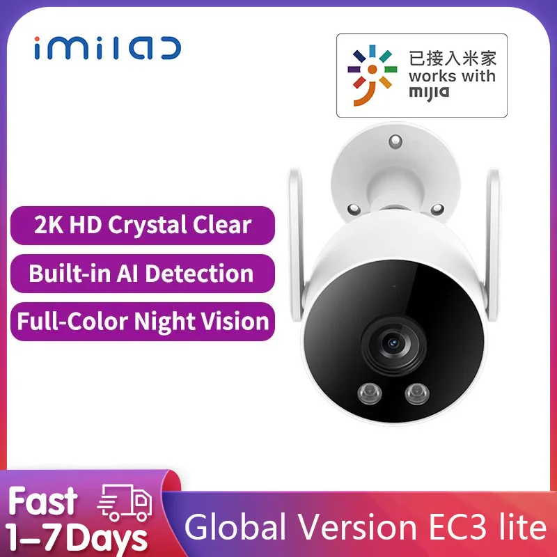 Global IMILAB EC3 Lite IP Camera Security CCTV 2K HD Outdoor Wifi Smart Siren Color Night Vision Support  Mihomes APP