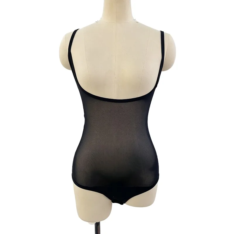 Customized Belly Dancewear Chest Support One-piece Suspender Bottom Mesh One-piece Inner Top Jumpsuit Group Stage Wear