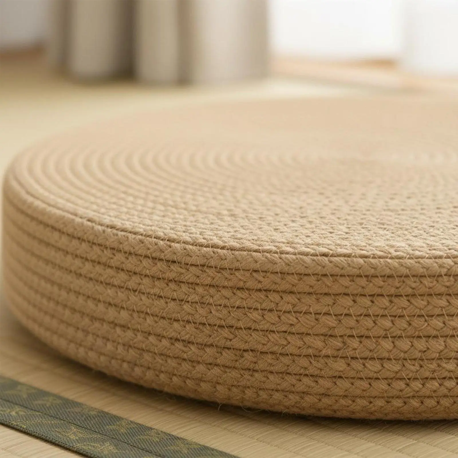 Braided Cotton Thread Tatami Seat Cushion for Tea Room Meditation Floor Pillow