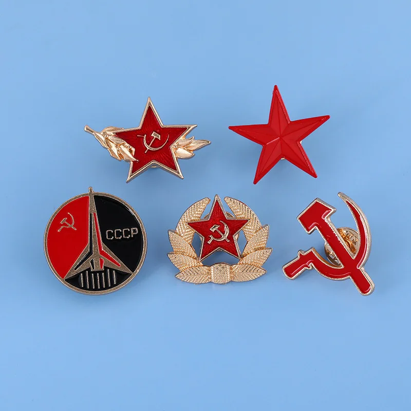 Creative cccp Soviet Union national red army oil brooch metal retro sickle hammer flag badge accessories historical collection
