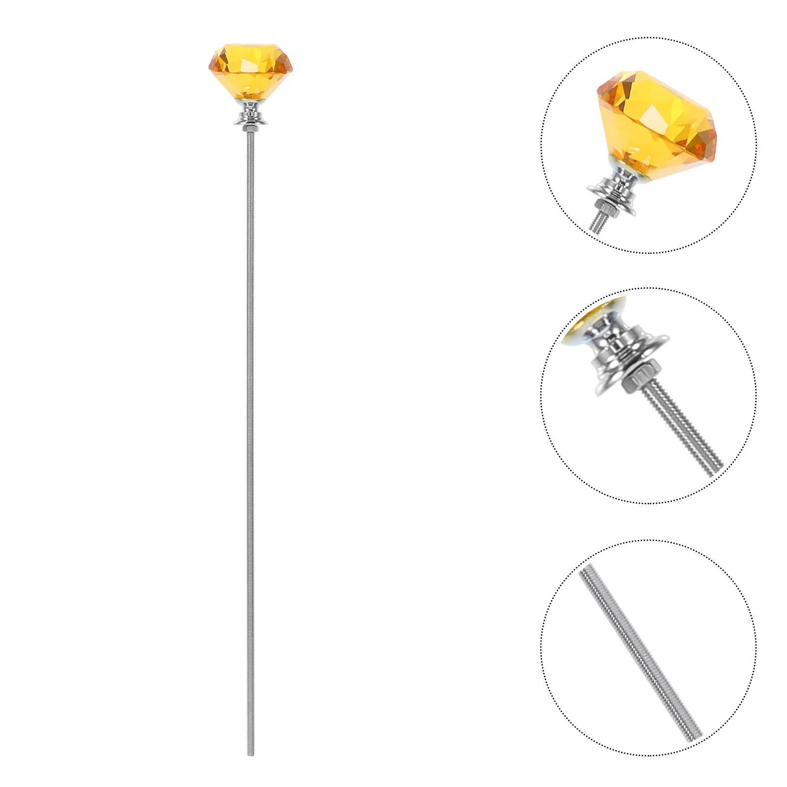 2Pcs Crystal Plant Stakes Premium Crystal Toppers Reflection Metal Decorative Stakes for Indoor Outdoor Gardens