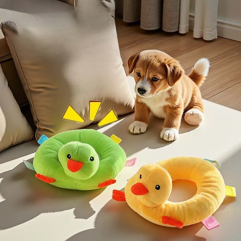 

Pet Plush Duck Bite Resistant Dog Chew Toy Sleeping Sound Teeth Cleaning Puppy Toy Interactive Entertainment Dog Accessories