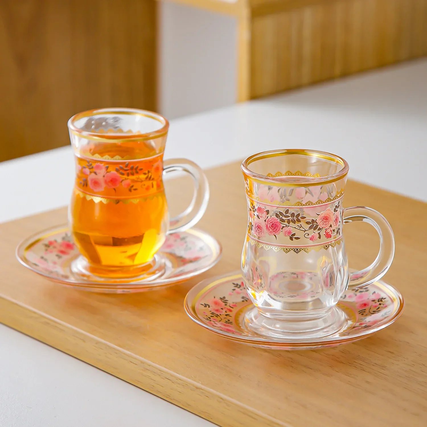 DSA - Phnom  ceramic coffee cup set European retro home afternoon tea set 6 cups 6 plates combination