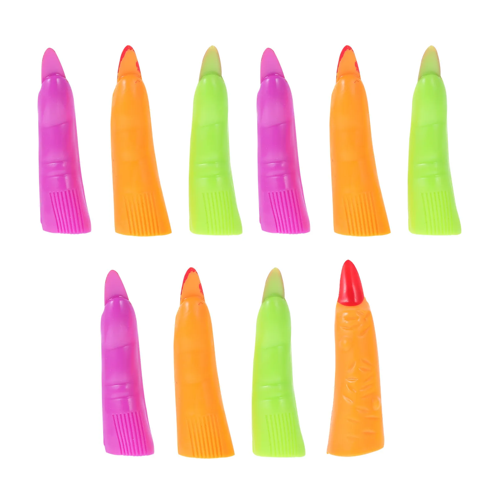 20 Pcs False Nails Fake Hand Stick on Children Toy Fingernails Prank Fingers Halloween