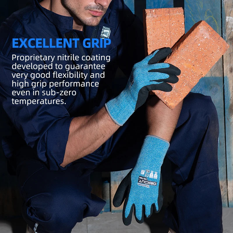 Wonder Grip-guantes de trabajo de seguridad resistentes al frío, nivel A3/D, con revestimiento de Palma de nitrilo, de punto suave, de calibre 10, 1 par