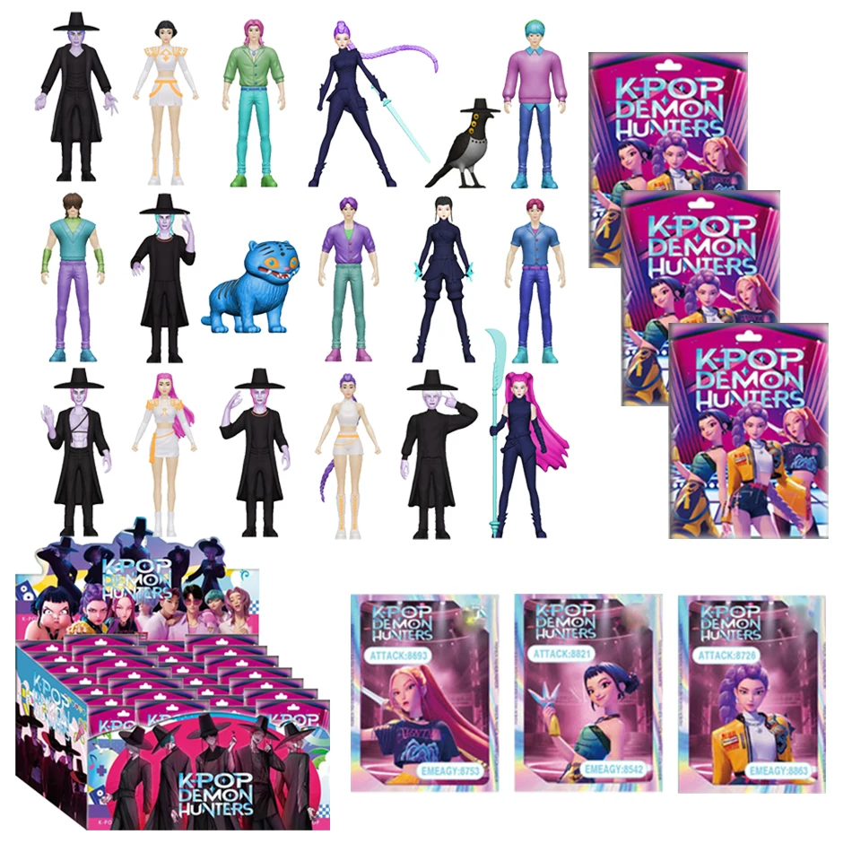 

1-24pcs Kpop Demon Hunters Blind Box Figure Toy Derpys Tiger Rumi Mira Zoey Sussy Figurine Doll For Fans Christmas Birthday Gift