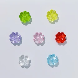 20pcs fashion trend wind acrylic transparent color straight hole 13mm four-leaf clover beads make DIY bracelet accessories